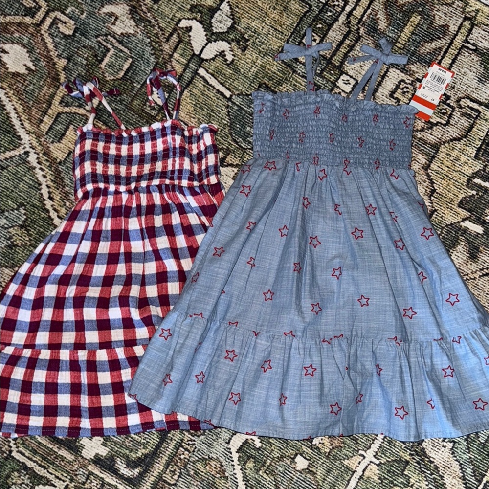 Charming Kids' Blue and Red Star Dress Bundle